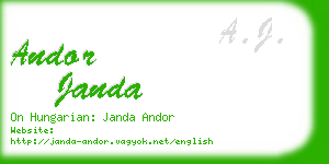 andor janda business card